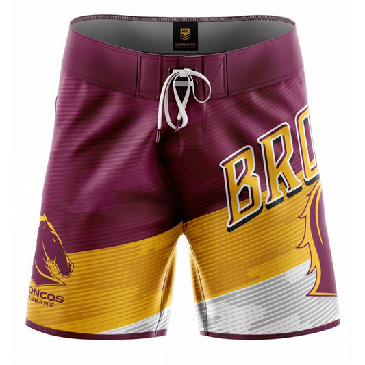 NRL Barrel Board Shorts - Brisbane Broncos - Swim - Adult