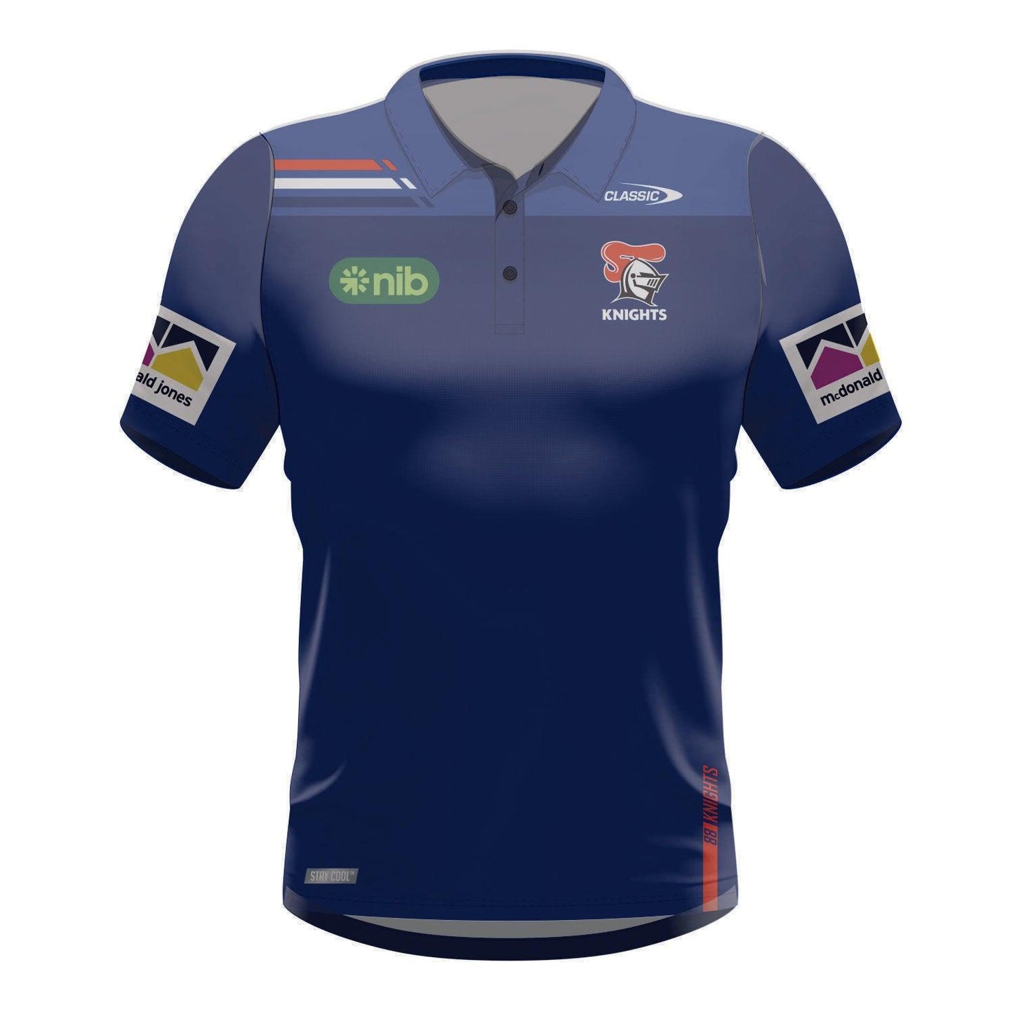 NRL 2024 Youth Media Polo - Newcastle Knights - Navy- Kids