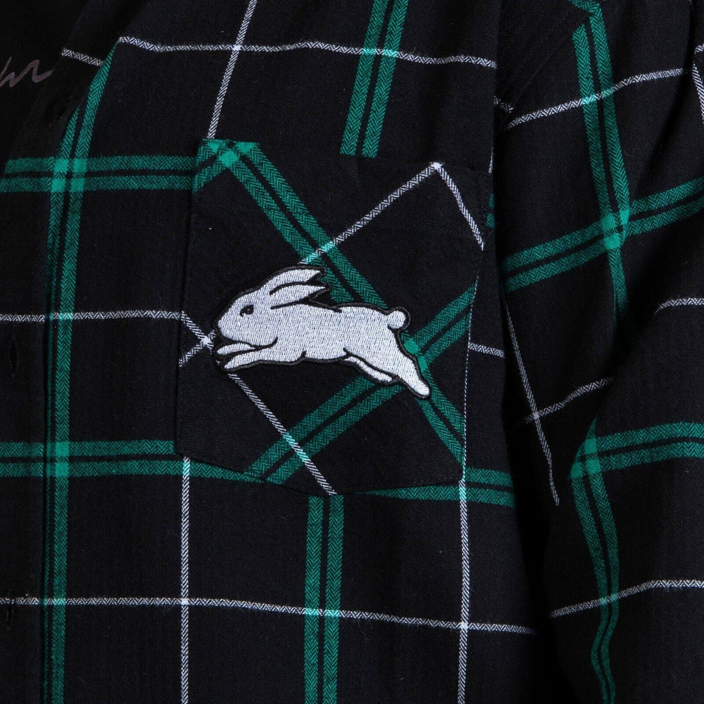 NRL 'Mustang' Flannel Polo - South Sydney Rabbitohs - Flanno Shirt