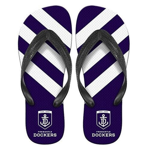 AFL Supporter Thongs - Fremantle Dockers - Mens Size - Flip Flops - Shoe