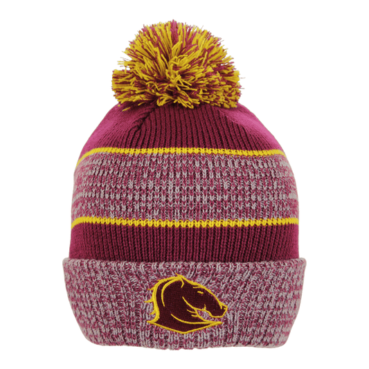 NRL Blitz Beanie - Brisbane Broncos  - Winter Hat - Adult - OSFM