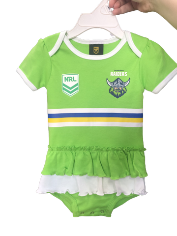 NRL Girls Tutu Footy Suit Body Suit - Canberra Raiders -  Baby Toddler Infant