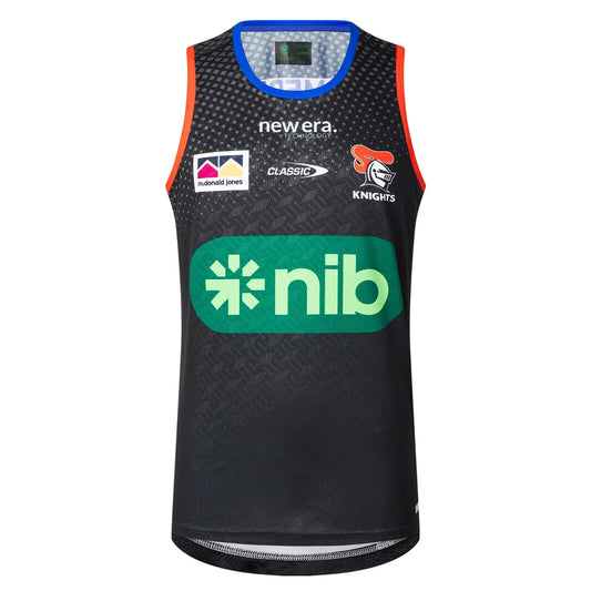 NRL 2025 Training Singlet - Newcastle Knights - Black - Adult - Mens