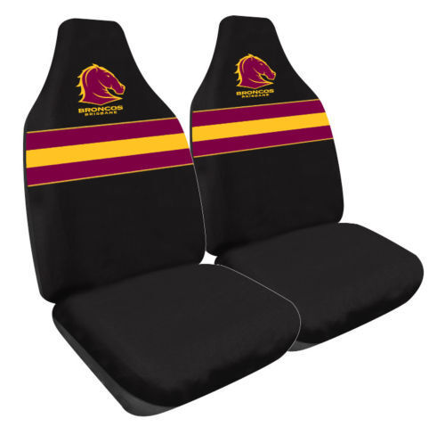 NRL Front Car Seat Covers - Brisbane Broncos - Set Of Two -  One Size Fits All