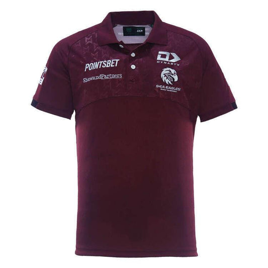 NRL 2024 Media Polo - Manly Sea Eagles - Maroon - Adult - Mens