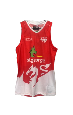 NRL 2024 Training Singlet - St George Illawarra Dragons - Red - Adult