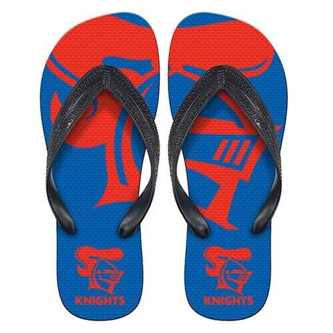 NRL Supporter Thongs - Newcastle Knights - Mens Size - Flip Flops - Shoe