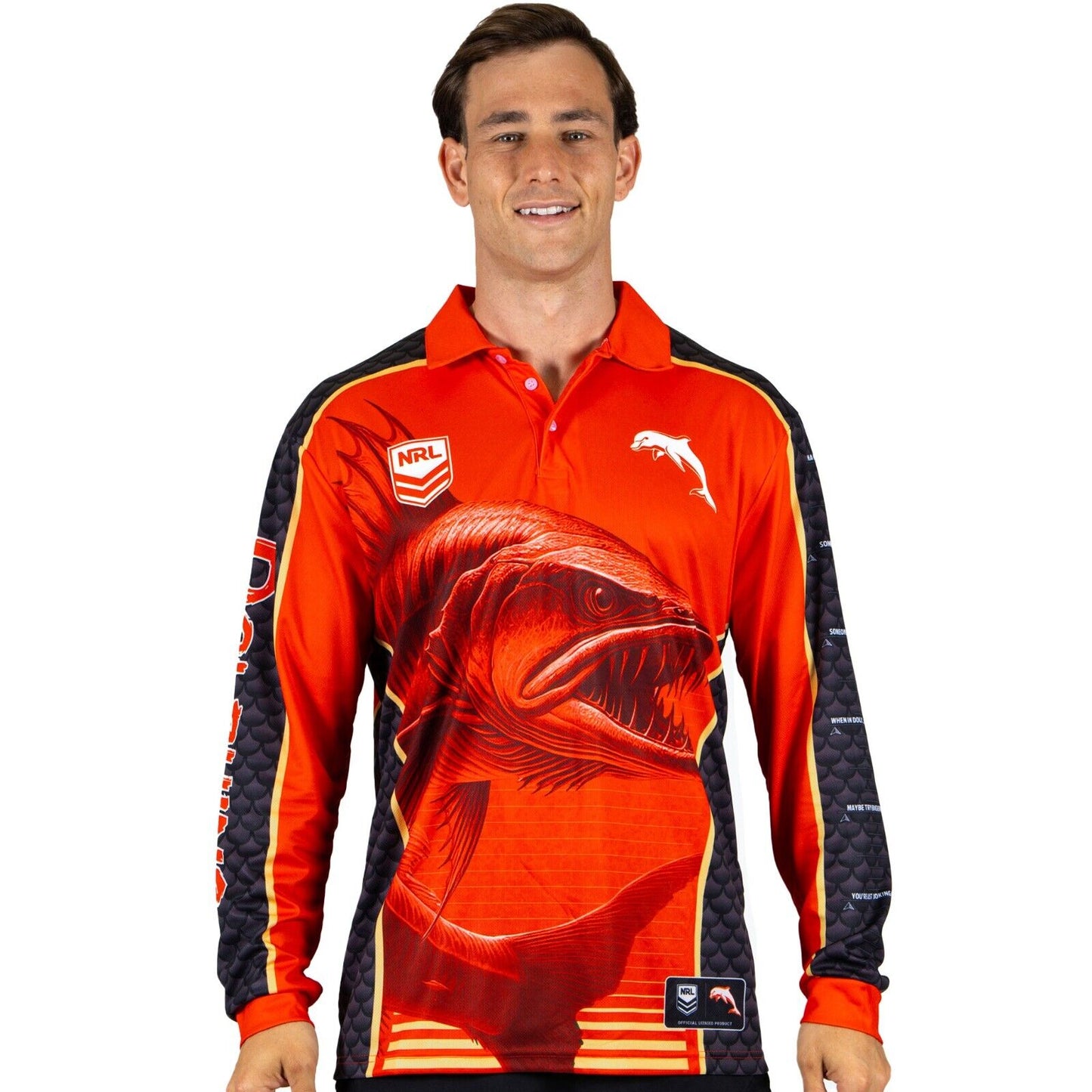 NRL 'Barracuda' Fishing Shirt - Dolphins - Adult - Mens - Polo