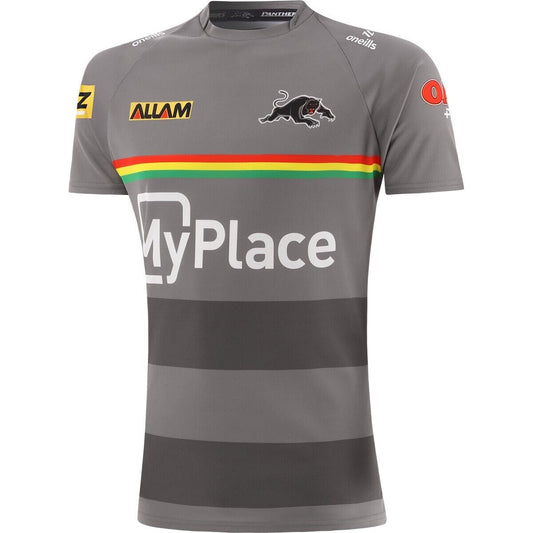 NRL 2025 Training Tee - Penrith Panthers - Grey - Adult - Mens