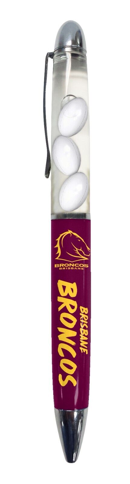 NRL Floating Pen - Brisbane Broncos - Twist Open - Black Ink