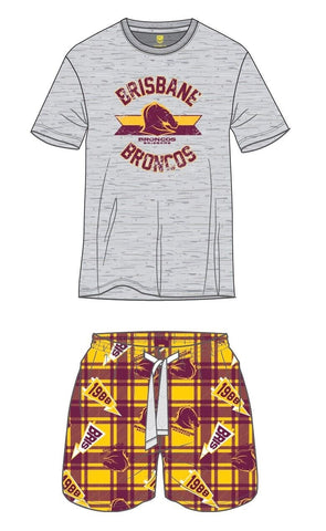 NRL Check Pyjama Set - Brisbane Broncos - Mens - NAR