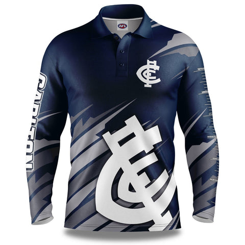 AFL 'Ignition' Fishing Shirt - Carlton Blues - Adult - Mens - Polo