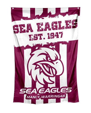 NRL Wall Flag Cape - Manly Sea Eagles - 150cm x 90cm - Steel Eyelets