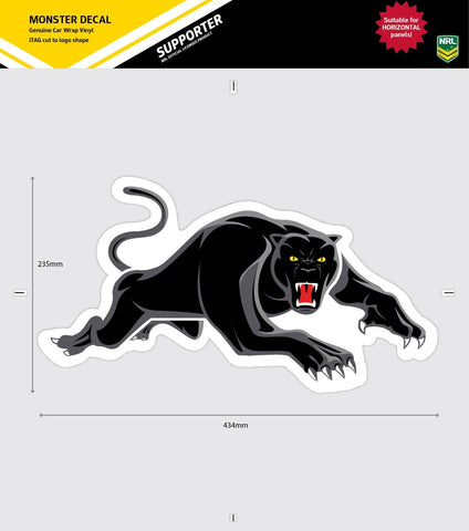 NRL Car Monster Decal - Penrith Panthers - Sticker - Team Logo - 470mm