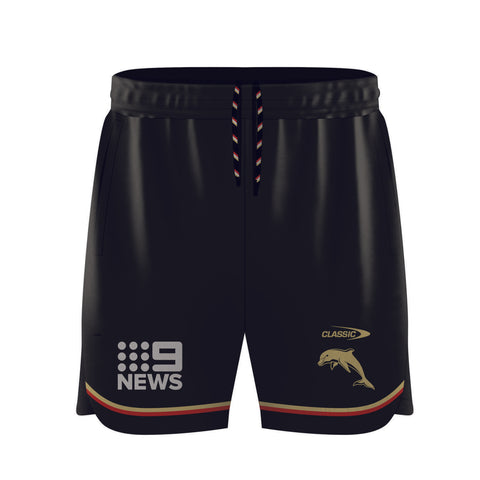 NRL 2024 Training Shorts - Dolphins - Charcoal - Adult - Mens