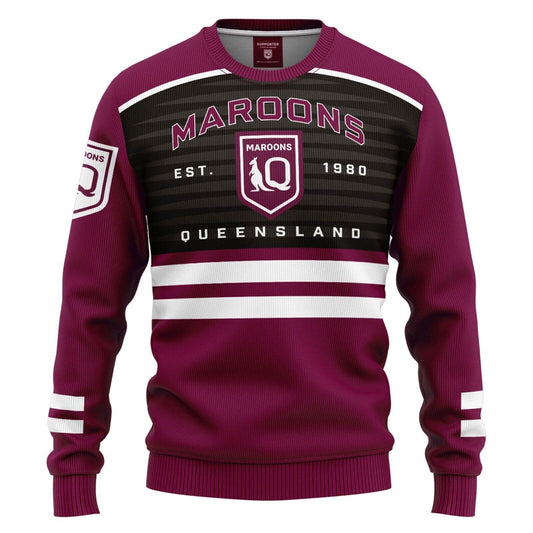 NRL Kids 'Victory' Pullover - Queensland Maroons - QLD - Infant Baby - Jumper