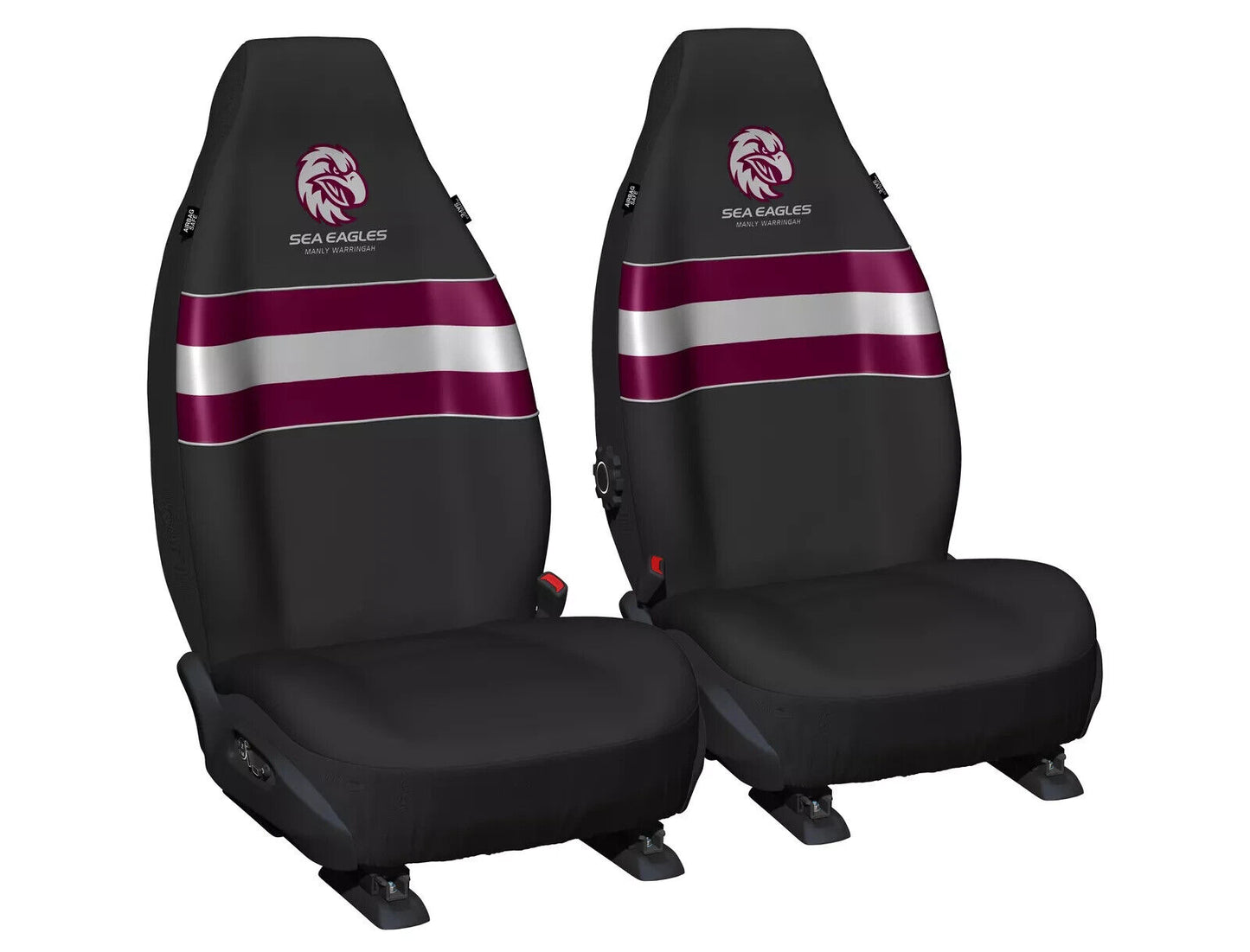 NRL Front Car Seat Covers - Manly Sea Eagles - Set Of 2 One Size Fits All -