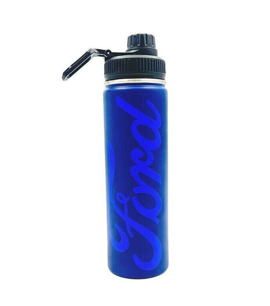FORD Blue Water Bottle - Drink Bottle - 650ml - Metal Drink Bottle
