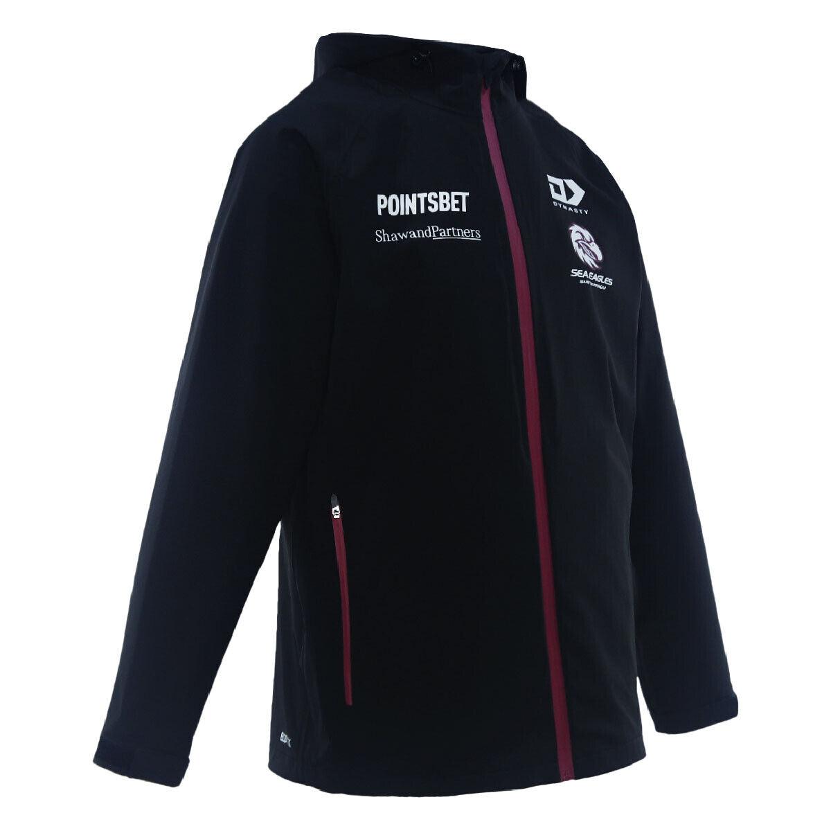 NRL 2024 Wet Weather Jacket - Manly Sea Eagles - Black - Adult - Mens