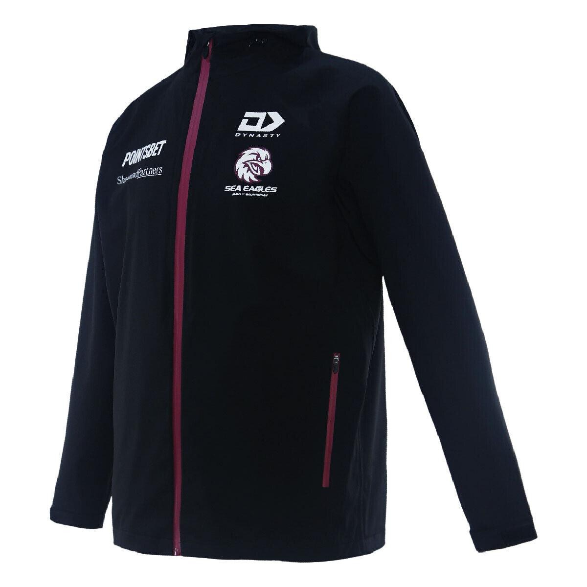 NRL 2024 Wet Weather Jacket - Manly Sea Eagles - Black - Adult - Mens