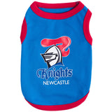 NRL Pet Dog Tee Shirt Tank Top - Newcastle Knights - XS TO 6XL - T-Shirt