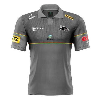 NRL 2025 Media Polo - Penrith Panthers - Grey - Adult - Mens
