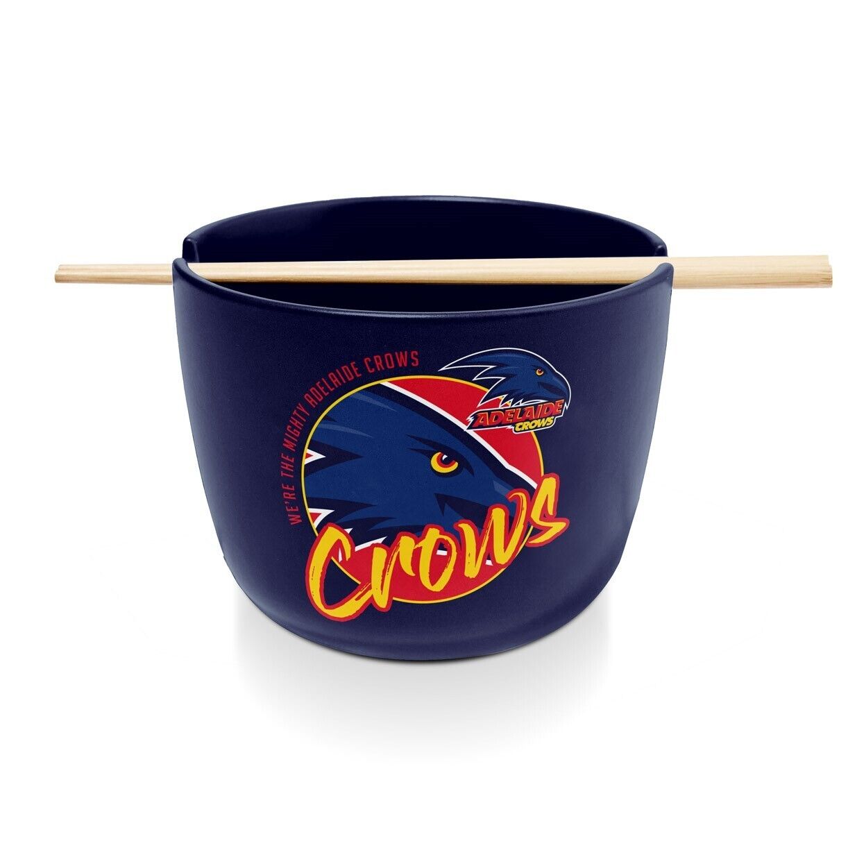 AFL Noodle Bowl with Chopsticks - Adelaide Crows - Ceramic - 490ml Capacity
