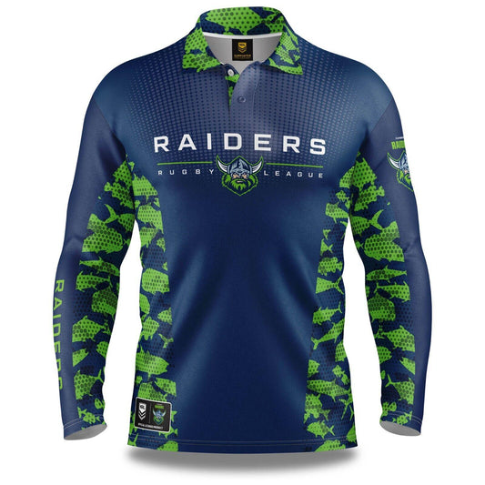 NRL Long Sleeve Reef Runner Fishing Polo Tee Shirt - Canberra  Raiders - YOUTH