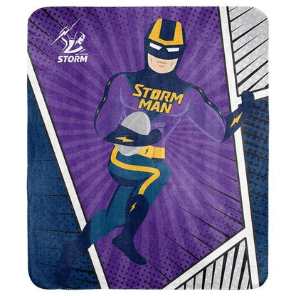 NRL Coral Mascot Blanket - Melbourne Storm - 150x130cm - Rugby League