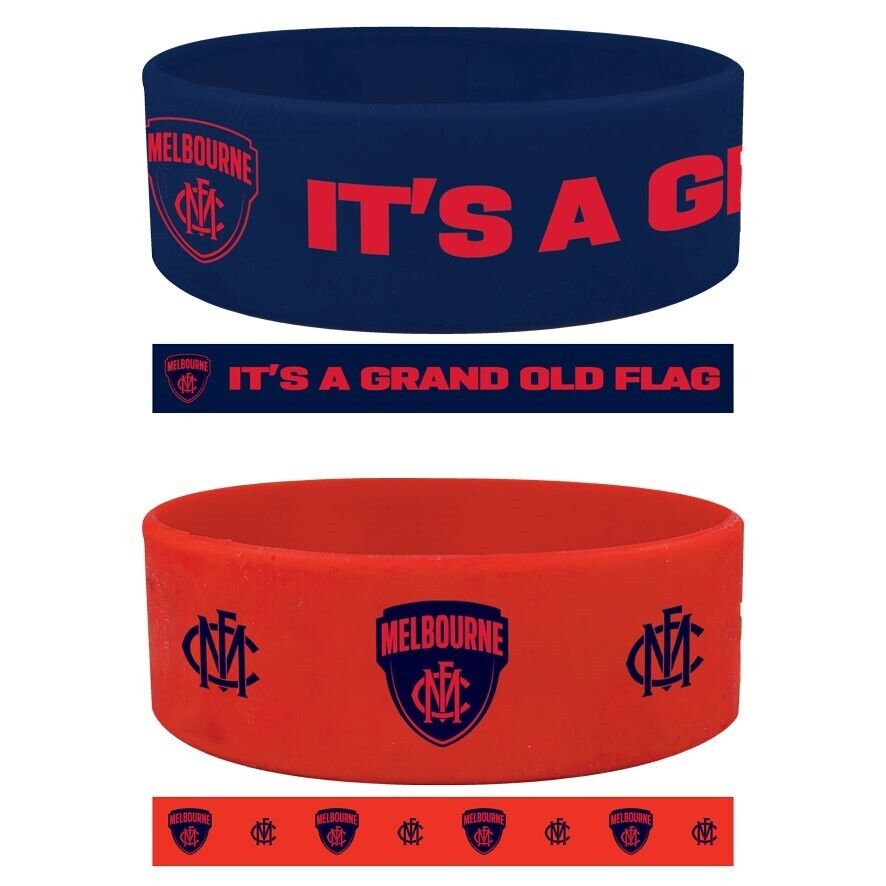 AFL Wrist Bands Set of 2 - Melbourne Demons - Set of Two - Silicone Band