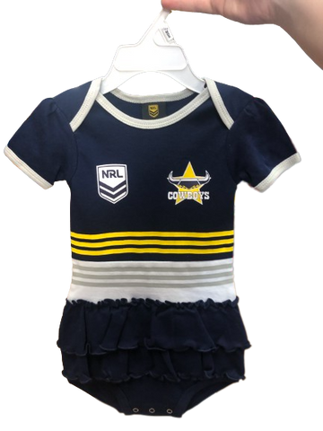 NRL Girls Tutu Footy Suit Body Suit - North Queensland Cowboys -  Baby Toddler