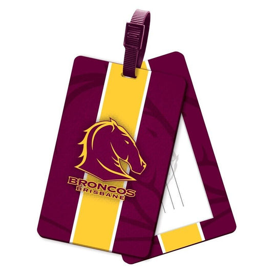NRL Rubber Bag Tag - Brisbane Broncos - School Travel Work