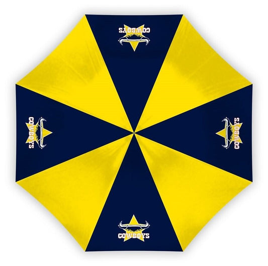 NRL Compact Umbrella - North Queensland Cowboys - Rain - Glovebox - W17cm L60cm