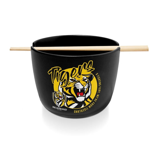 AFL Noodle Bowl with Chopsticks - Richmond Tigers - Ceramic - 490ml Capacity