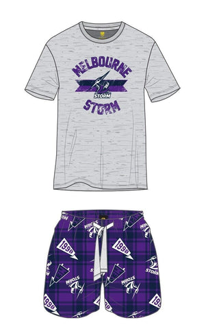 NRL Check Pyjama Set - Melbourne Storm - Youth - NAR
