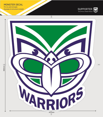 NRL Car Monster Decal - New Zealand Warriors - Sticker - Team Logo - 470mm