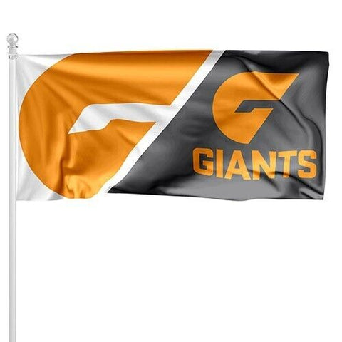 AFL Pole Flag - GWS Giants - 90cm x 180cm - Steel Eyelet For Hanging