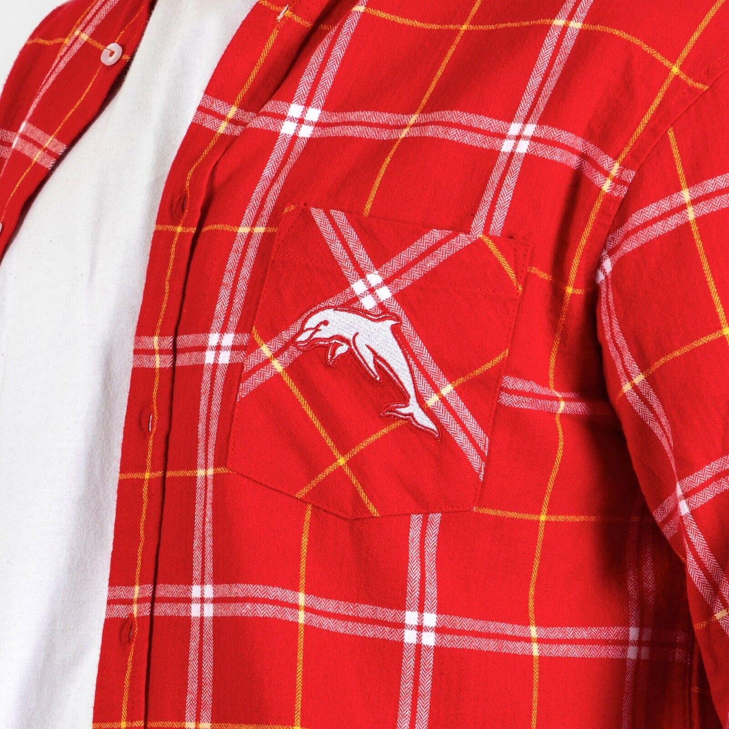 NRL 'Mustang' Flannel Polo - Dolphins - Flanno Shirt