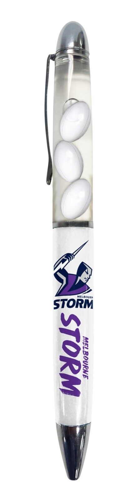 NRL Floating Pen - Melbourne Storm - Twist Open - Black Ink