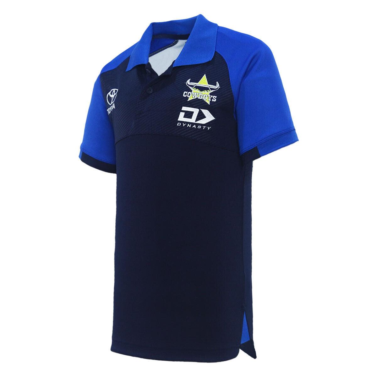 NRL 2024 Media Polo - North Queensland Cowboys - Navy - Youth - DYNASTY