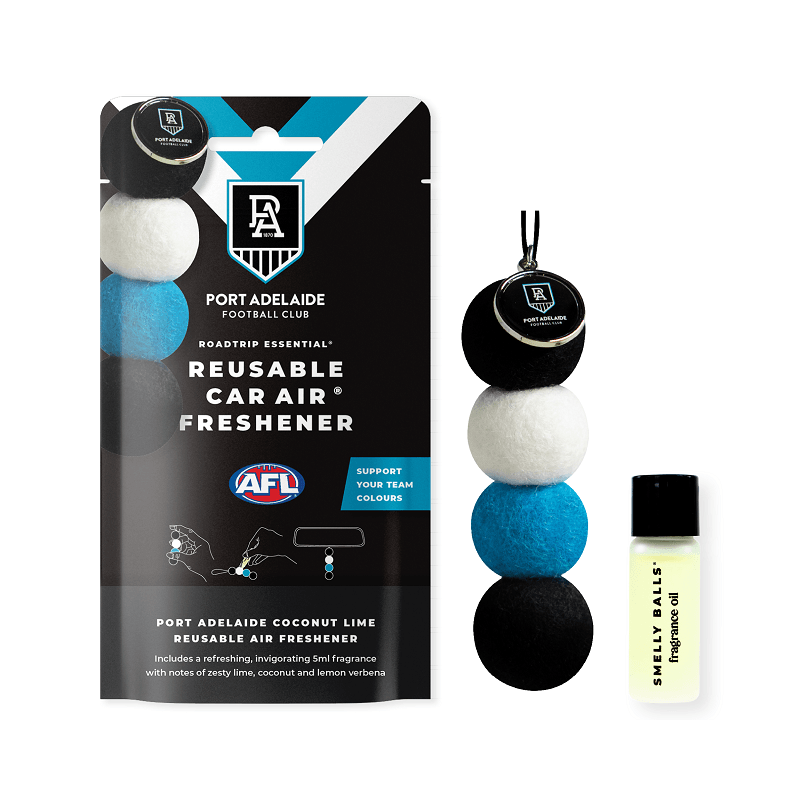 AFL Smelly Balls Set - Port Adelaide Power - Re-useable Car Air Freshener