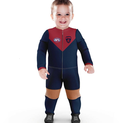 AFL Footy Suit Body Suit - Melbourne Demons - Baby - Toddler - Infant