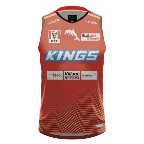 NRL 2024 Training Singlet - Dolphins - Red - Adult - CLASSIC
