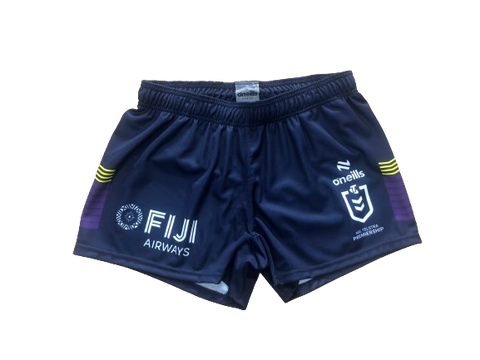 NRL 2024 Home Playing Shorts - Melbourne Storm - Adult - Mens