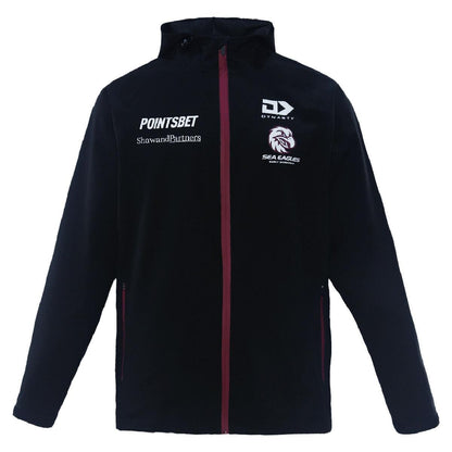 NRL 2024 Wet Weather Jacket - Manly Sea Eagles - Black - Adult - Mens