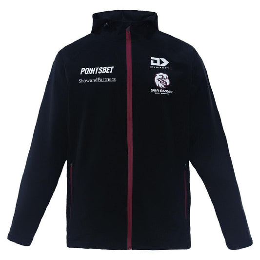 NRL 2024 Wet Weather Jacket - Manly Sea Eagles - Black - Adult - Mens