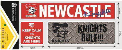 NRL Car Window Decal Set - 3 Stickers - Newcastle Knights - 280mm