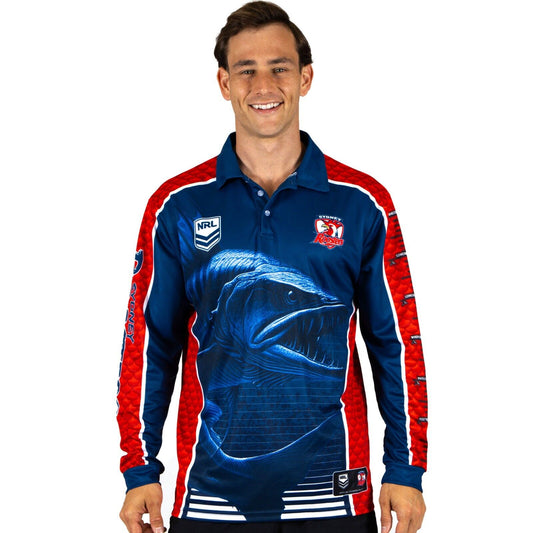 NRL 'Barracuda' Fishing Shirt - Sydney Roosters - Adult - Men - Polo
