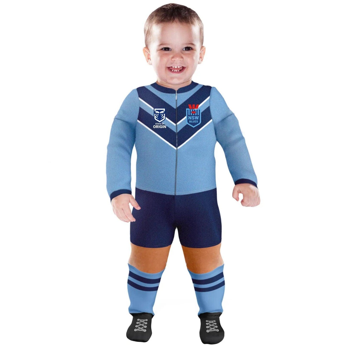 NRL Footy Suit - NSW - WESTPAC - New South Wales Blues -Baby Toddler Infant body