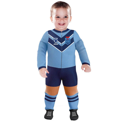 NRL Footy Suit - NSW - WESTPAC - New South Wales Blues -Baby Toddler Infant body